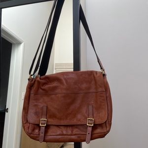 FOSSIL Defender Leather Messenger Bag, Brown